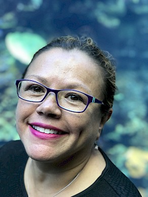 Dr. Lorraine Celis at the Atlanta Aquarium.